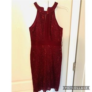Magenta/burgundy cocktail dress
